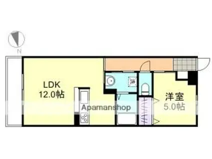 JR山陽本線 倉敷駅 徒歩8分 3階建 築12年(1LDK/2階)の間取り写真