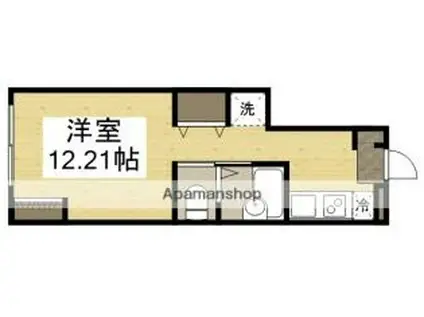 JR吉備線 総社駅 徒歩21分 2階建 築2年(ワンルーム/1階)の間取り写真