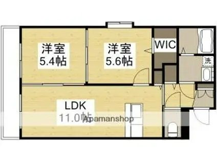 井原鉄道 川辺宿駅 徒歩14分 4階建 築10年(2LDK/4階)の間取り写真