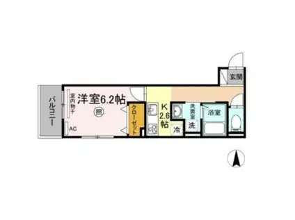 JR吉備線 備前三門駅 徒歩15分 3階建 築5年(1K/1階)の間取り写真