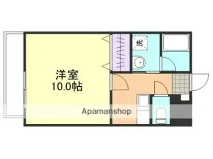 JR山陽本線 倉敷駅 徒歩13分 3階建 築22年(1K/2階)の間取り写真