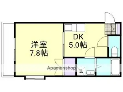 JR山陽本線 中庄駅 徒歩29分 2階建 築30年(1DK/2階)の間取り写真