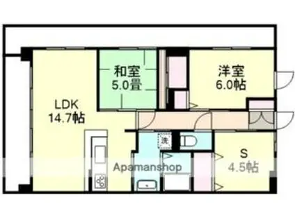 アルファステイツ中庄駅前III(2SLDK/10階)の間取り写真