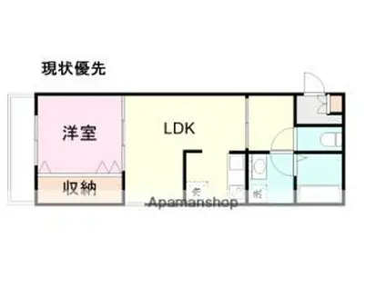 KOYURIKA(1LDK/2階)の間取り写真