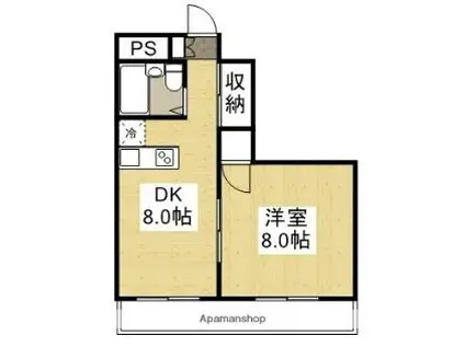 三原ルネッサンス(1DK/3階)の間取り写真
