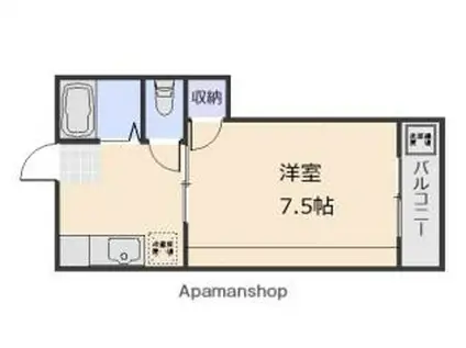 吉島ポンドハイツ(1K/2階)の間取り写真
