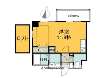 KATAYAMA BLDG 26(ワンルーム/6階)の間取り写真