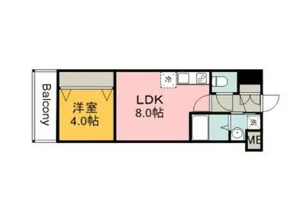 メイクス京橋川II(1LDK/6階)の間取り写真