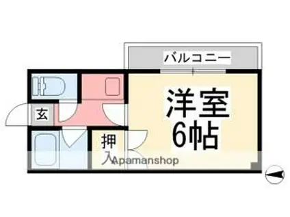 キャンパスパル(1K/1階)の間取り写真