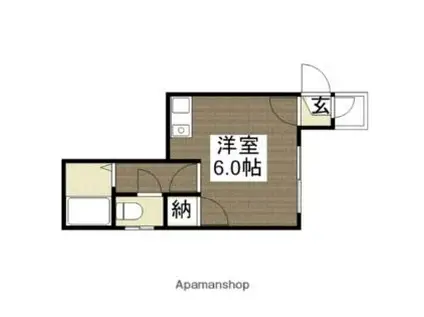 エーデルハイム木屋町(1K/2階)の間取り写真