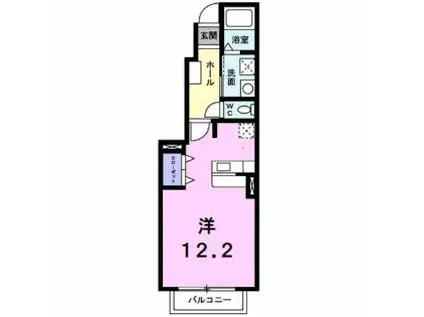 セレノ東野A(ワンルーム/1階)の間取り写真