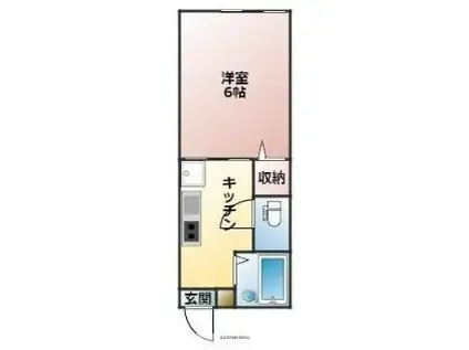 JR予讃線 三津浜駅 徒歩5分 2階建 築8年(1K/2階)の間取り写真
