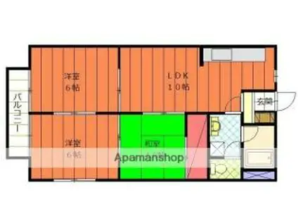 たかおマンション(3LDK/4階)の間取り写真
