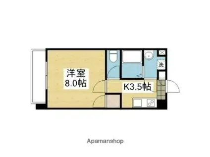 伊予鉄道横河原線 牛渕駅 徒歩2分 5階建 築24年(1K/2階)の間取り写真