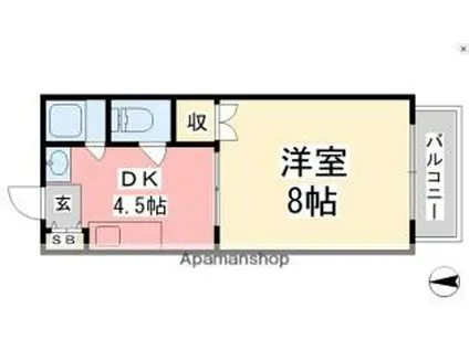香川マンション(1DK/3階)の間取り写真