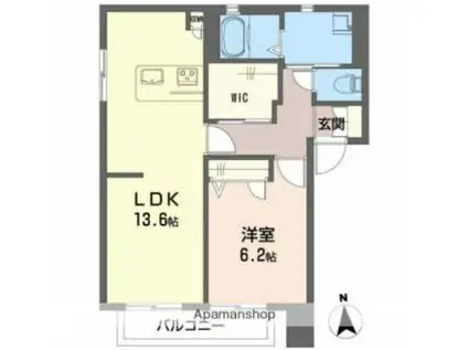 伊予鉄道郡中線 鎌田駅 徒歩13分 2階建 築21年(1LDK/2階)の間取り写真