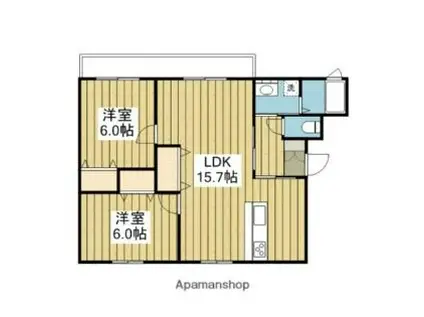 伊予鉄道横河原線 北久米駅 徒歩8分 3階建 築14年(2LDK/2階)の間取り写真