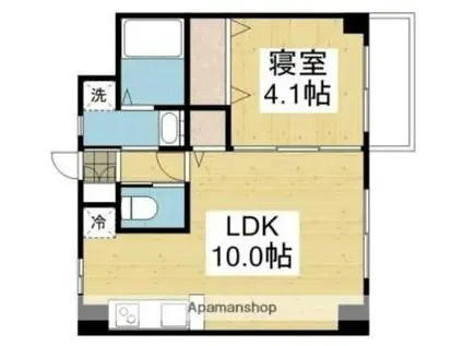 伊予鉄道環状線(JR松山駅経由) 宮田町駅 徒歩9分 5階建 築8年(1LDK/5階)の間取り写真