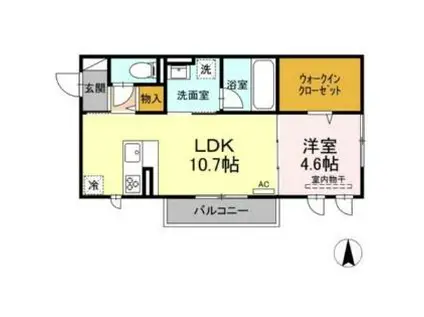 伊予鉄道環状線(JR松山駅経由) ＪＲ松山駅前駅 徒歩12分 2階建 築1年(1LDK/2階)の間取り写真