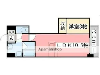 カサグランデ リバーサイドI(1LDK/5階)の間取り写真