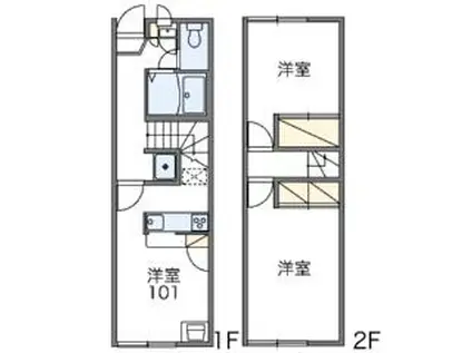 レオパレスマイファミーユ(2DK/1階)の間取り写真