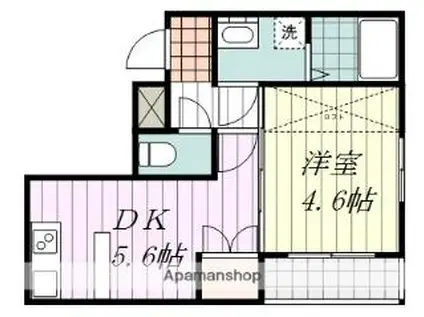 伊予鉄道環状線(JR松山駅経由) 清水町駅 徒歩3分 5階建 築13年(1DK/5階)の間取り写真