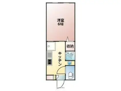 JR予讃線 三津浜駅 徒歩5分 2階建 築8年(1K/1階)の間取り写真