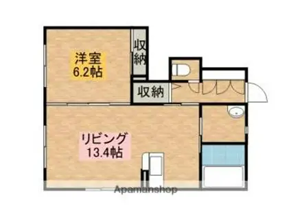 シャーメゾンHIKARIII B棟(1LDK/1階)の間取り写真