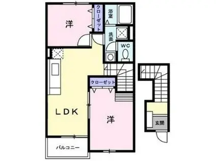 ウランタン弐番館(2LDK/2階)の間取り写真