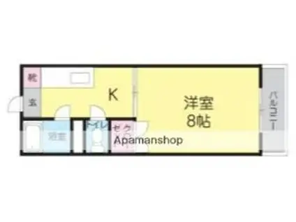 福岡市地下鉄七隈線 福大前駅 徒歩17分 2階建 築36年(1K/2階)の間取り写真