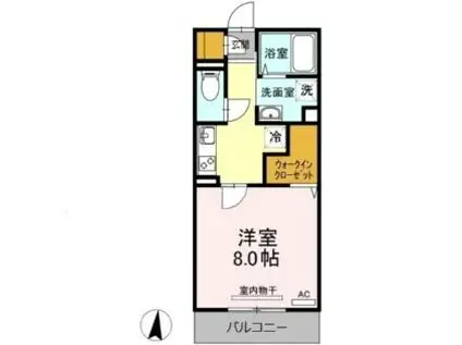 D-ROOMATAKA(1K/2階)の間取り写真