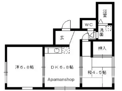 藤崎カステリア(2DK/2階)の間取り写真