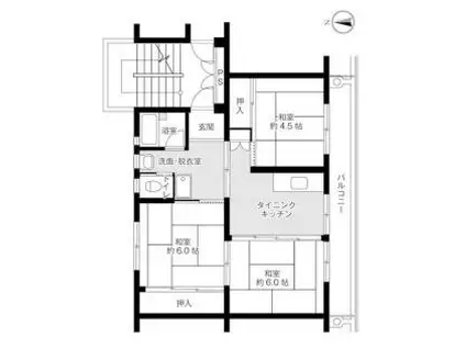 ビレッジハウス広田5号棟(3DK/1階)の間取り写真