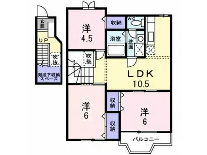 エクセレントII(3LDK/2階)の間取り写真