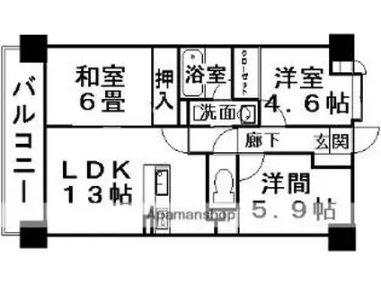 プラム石坂(3LDK/1階)の間取り写真