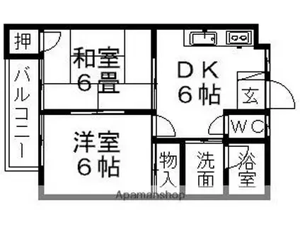 コーポ坂田A(2DK/2階)の間取り写真