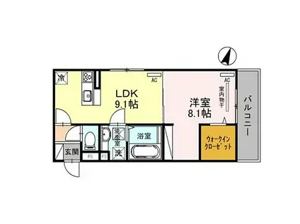 D-ROOM NANKAI(1LDK/1階)の間取り写真