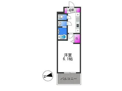 メインステージ天王寺サイドシティ(1K/8階)の間取り写真