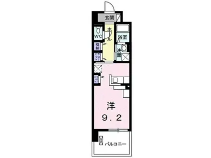 レジデンスTK 吉田(ワンルーム/2階)の間取り写真