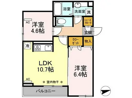 プラム清新一丁目(2LDK/2階)の間取り写真