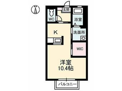 DAWN津ノ井(1K/1階)の間取り写真