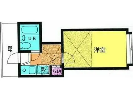 東急田園都市線 すずかけ台駅 徒歩18分 2階建 築35年(1K/1階)の間取り写真