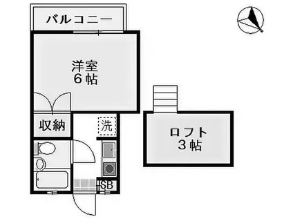 エクセル狛江(1K/2階)の間取り写真