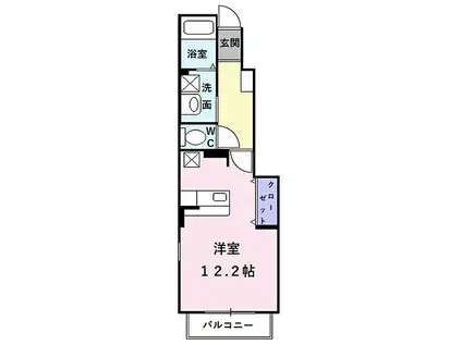 クレメント・ユニティ(1K/1階)の間取り写真