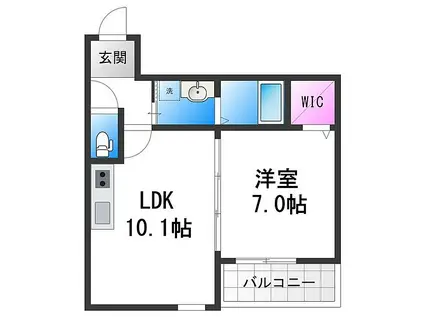 フジパレス住吉遠里小野III番館(1LDK/3階)の間取り写真