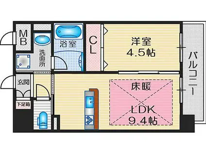 第25関根マンション(1LDK/11階)の間取り写真