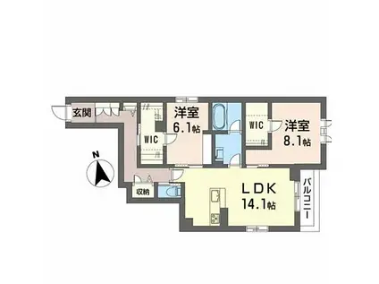 アルト フォンテ(2LDK/3階)の間取り写真