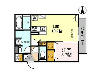 CLASHIST平野西イースト(1LDK/2階)の間取り写真