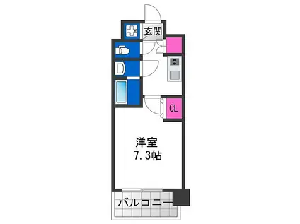 スプランディッド天王寺III(1K/9階)の間取り写真