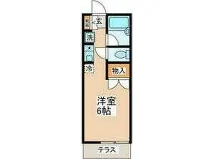 コーポ亀龍(ワンルーム/2階)の間取り写真